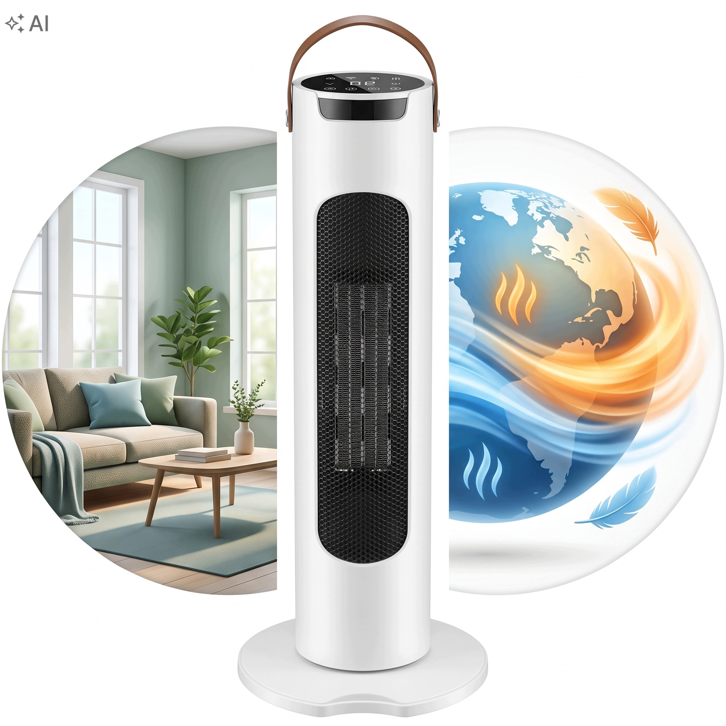 Sloupový Termoventilátor S Chladným Prouděním Vzduchu A Oscilací 2V1 Adm 6062