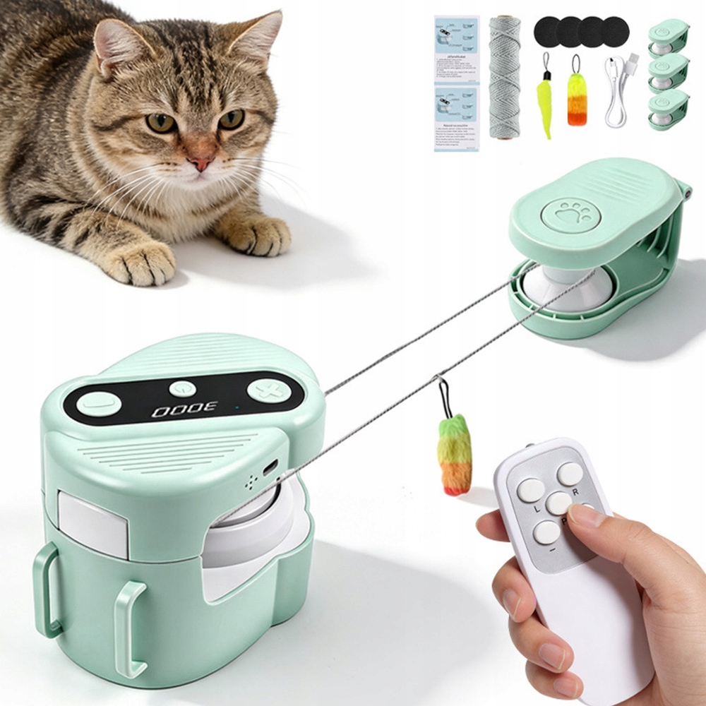 Levně Interaktivní hračka pro kočky s peřím – dálkově ovládaná, zvuk ptáků