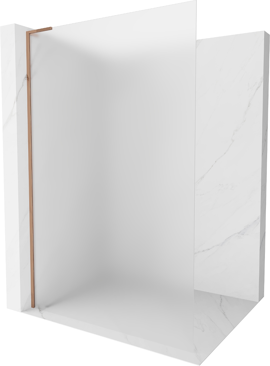 Mexen Walk-in Sprchová Stěna Kioto L 100x200 cm, Mražené, Růžové Zlato