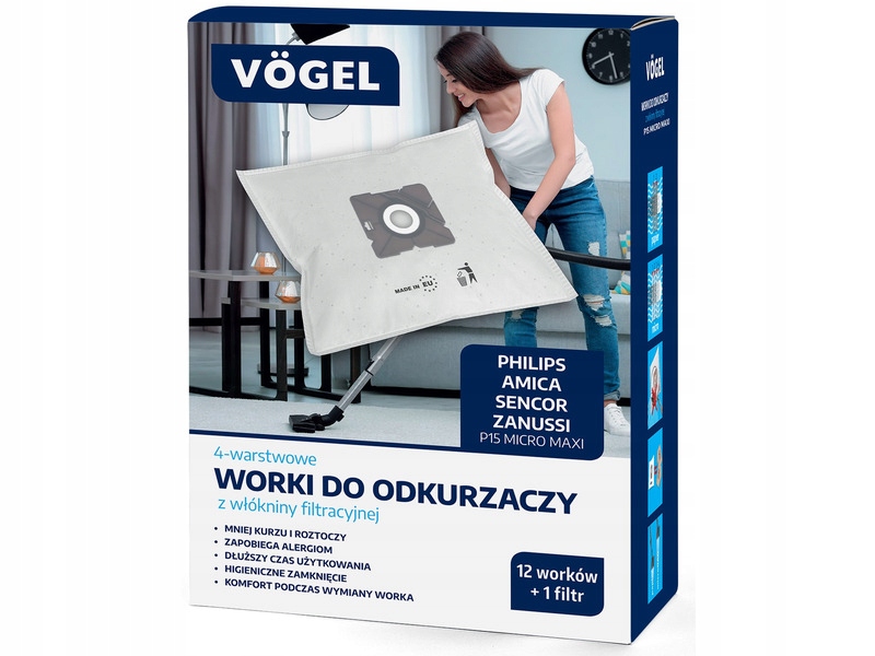 

Worki do odkurzacza Vögel P15 (12 sztuk filtr)