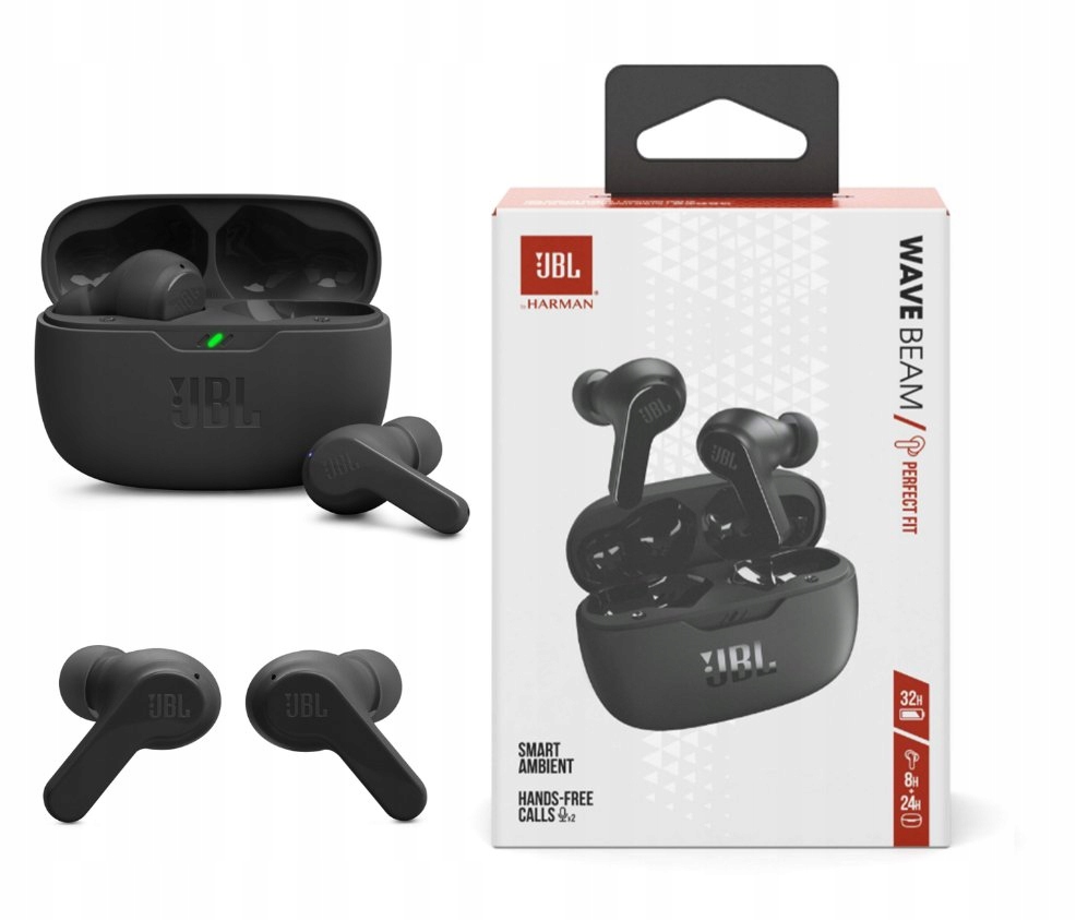 Słuchawki Bezprzewodowe Jbl Beam Dokanałowe Czarne