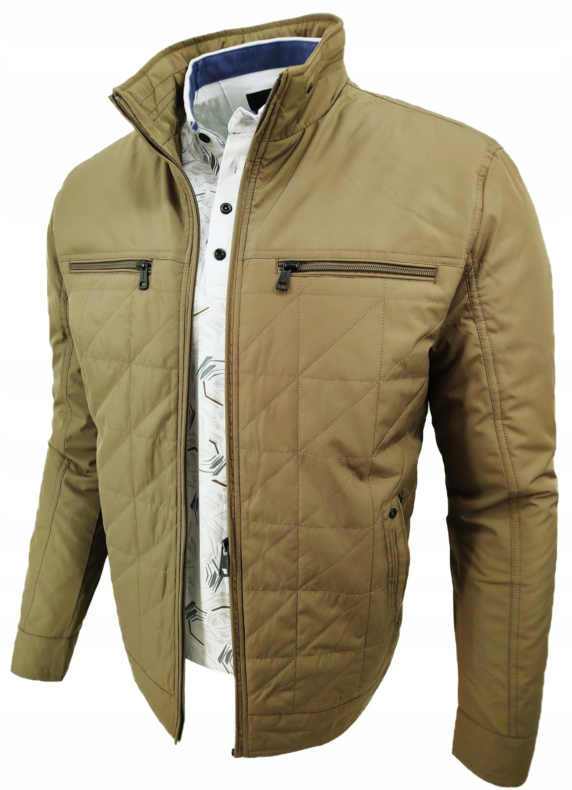 Pánská Podzimní Bunda Hnědá Světlá Přechodová Rovná 3156 XL