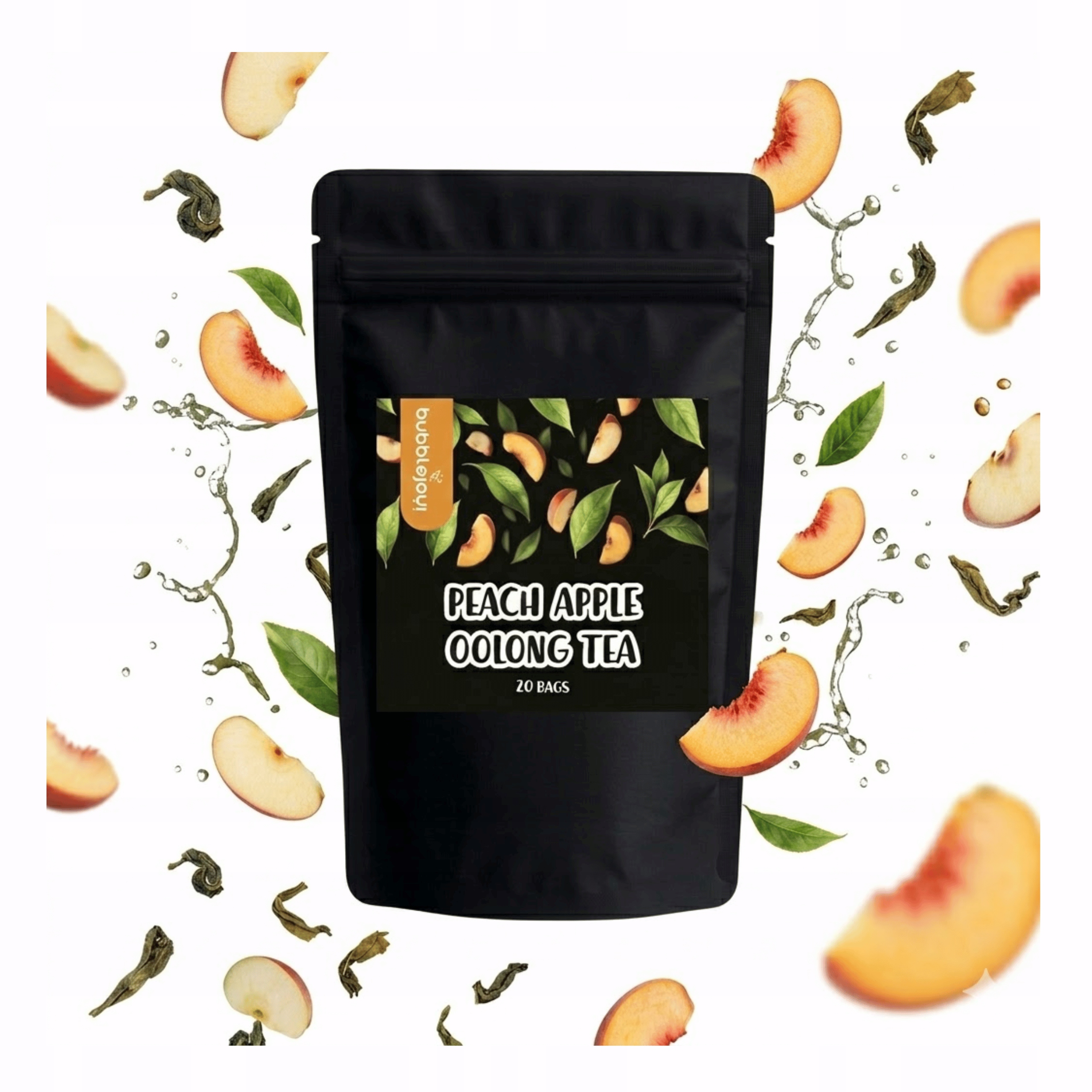 Čaj Oolong Broskev Jablko 120 g 20 sáčků Bubble Premium