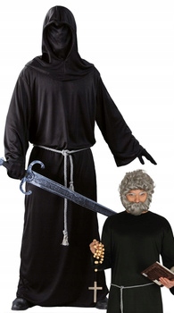 Kostým Temný mnich kostucha Smrt černá róba XL