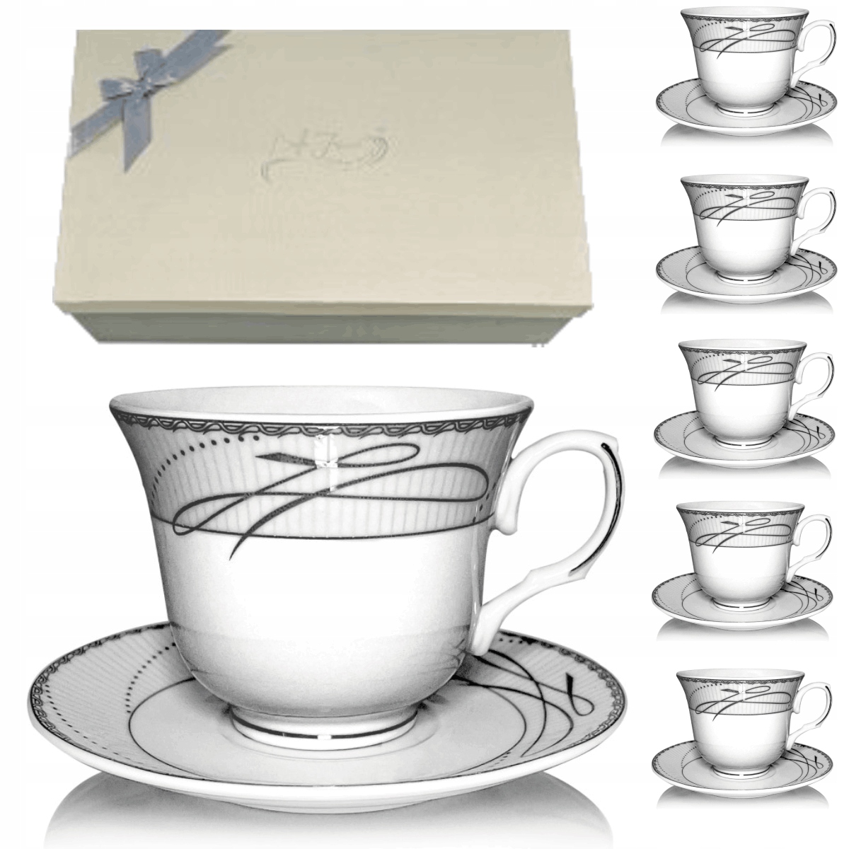 

Komplet Filiżanka Spodek 6SZT Porcelana