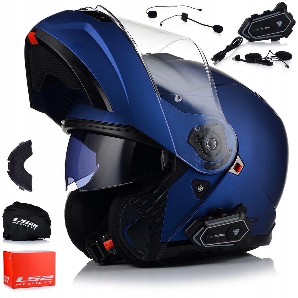 Motocyklová Prilba LS2 FF908 Strobe II Čeľusťová Blenda Interkom Bluetooth