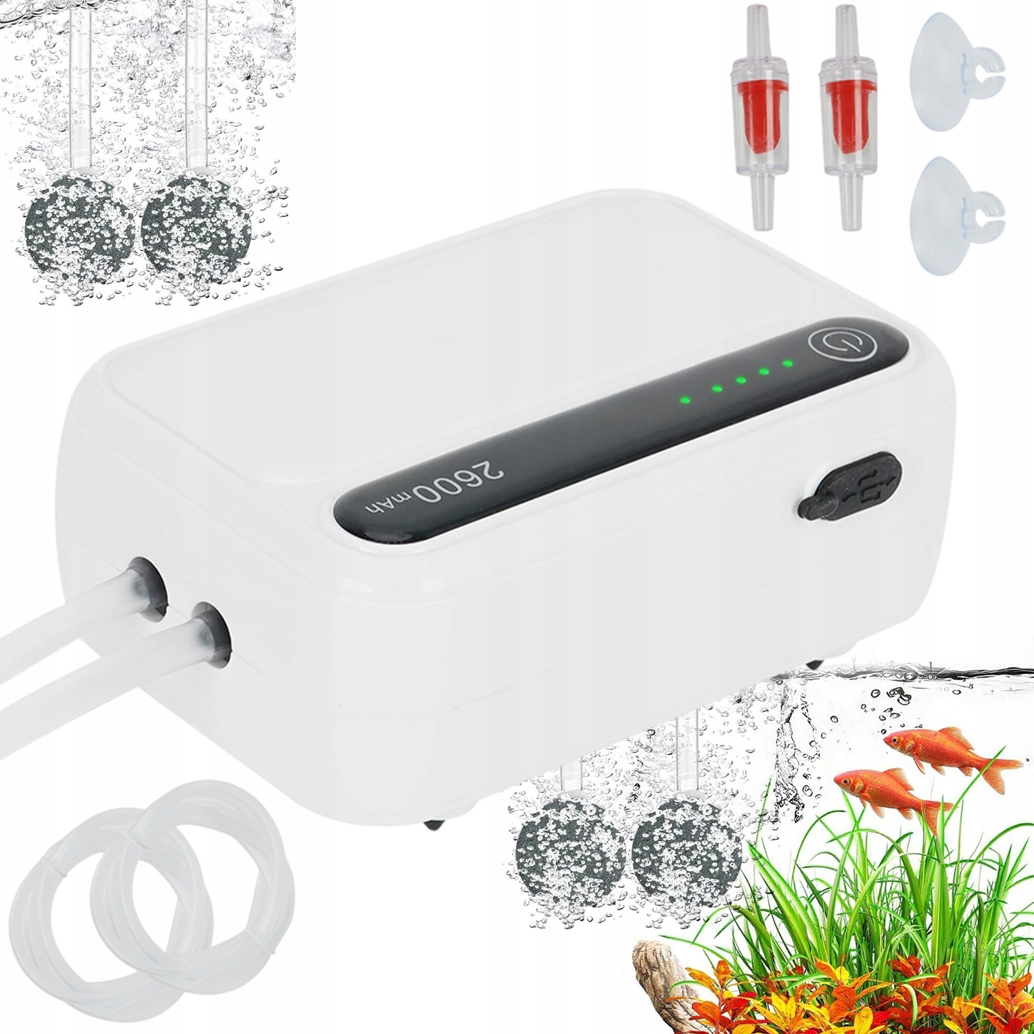 Levně Mini Kyslíková Pumpa Pro 30-100 L Akvárium S Regulovatelným Objemem Vzduchu