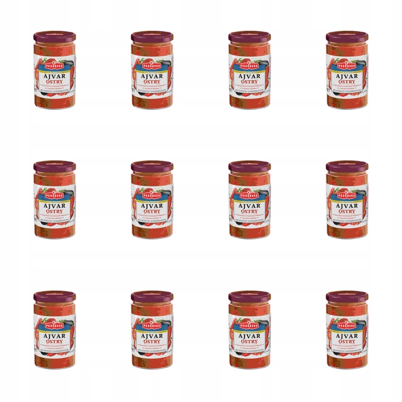 Podravka Ajvar Ostrý Zeleninová pasta z papriky lilkové Ajwar 350 g X12
