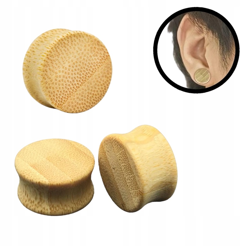 PIERCING PLUG Tunel Rozpychacz do ucha Bambusowy 8mm Kształt tunel/plug