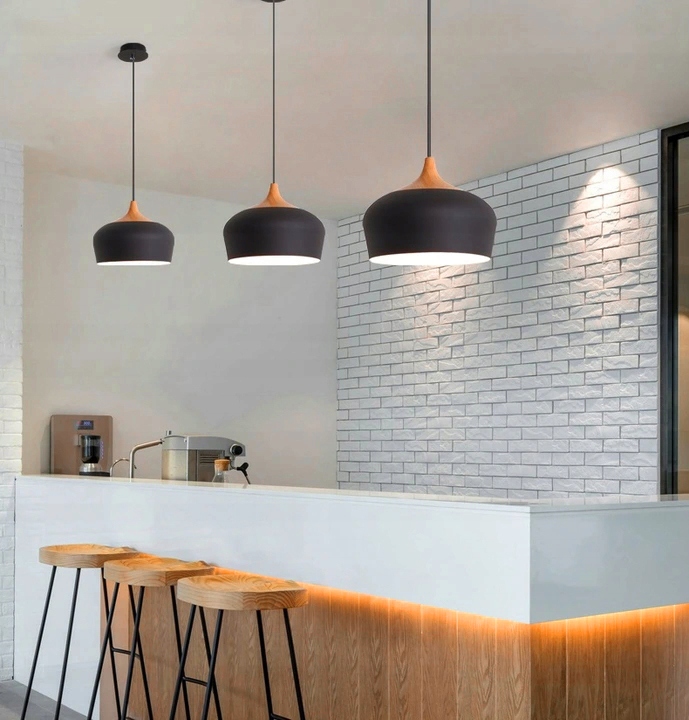 LAMPA WISZĄCA NOWOCZESNA BARI DREWNO DUŻA WHITE Długość/wysokość 131 cm