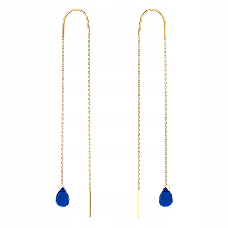 Zlaté Náušnice Závěsné pr. 585 14k Provlékací Granátové Slzy Hydrokvarc