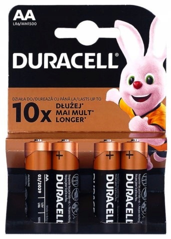 

Baterie Duracell Paluszki Aa LR6 r6 1,5V 4 szt.