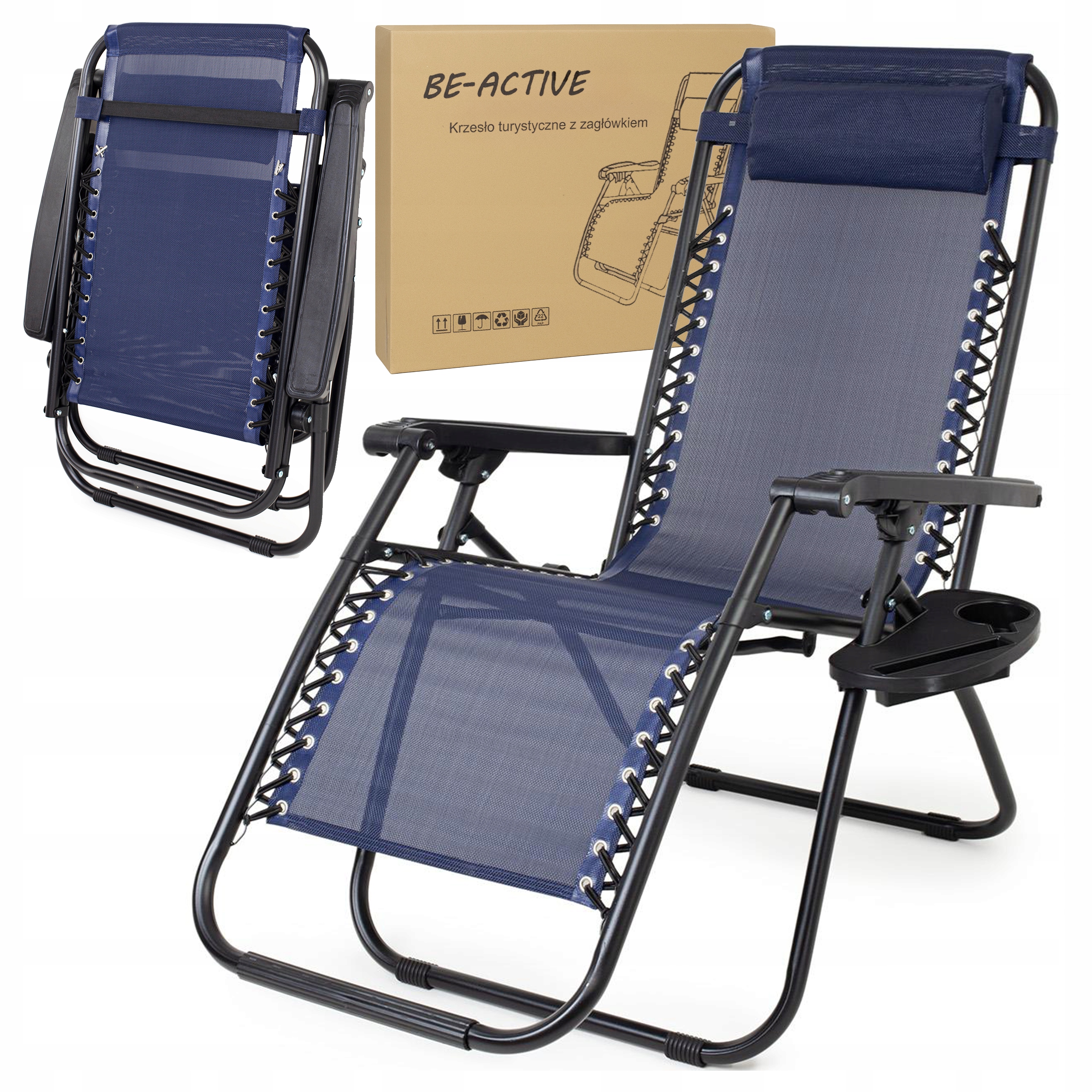 Leżak Ogrodowy Plażowy Składany Fotel Turystyczny Krzesło Zero Gravity