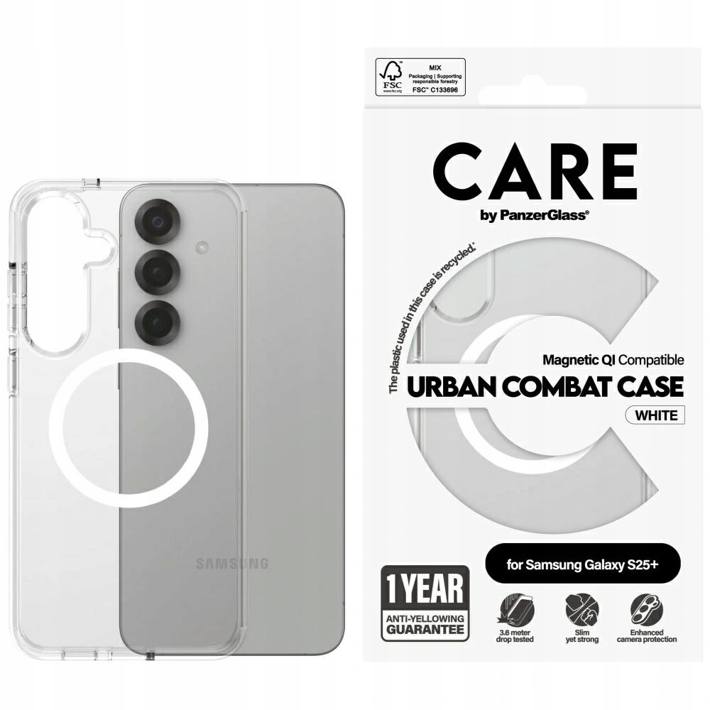 Pouzdro Care by PanzerGlass Flagship Urban Combat White Qi pro Samsung Galaxy S