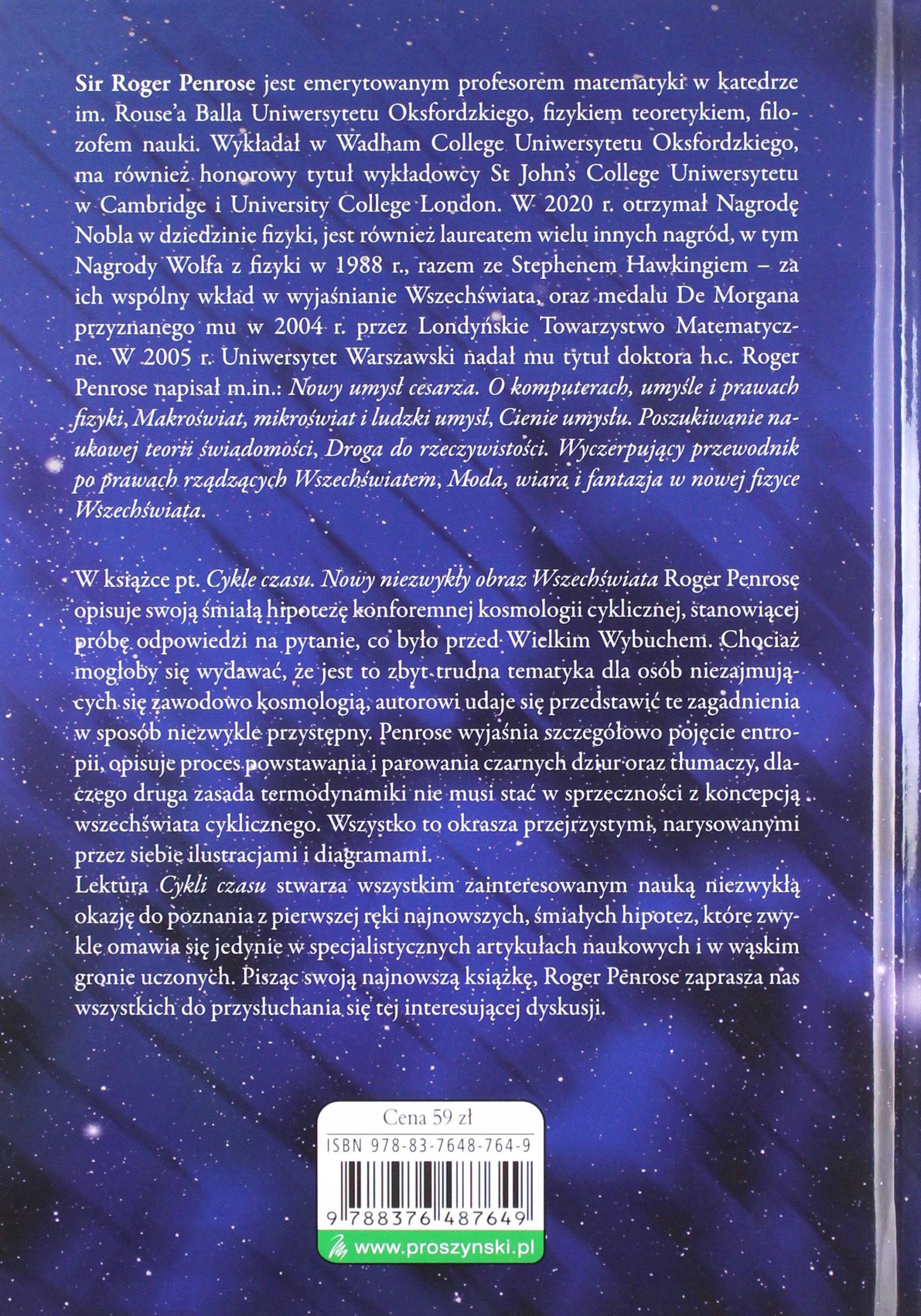 CYKLE CZASU. NOWY NIEZWYKŁY OBRAZ WSZECHŚWIATA - Roger Penrose [KSIĄŻKA] Stan opakowania oryginalne