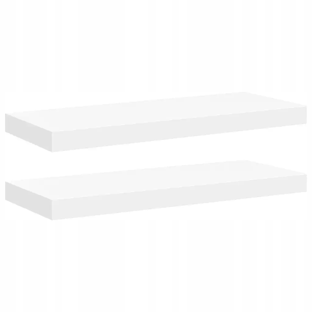 Sada 2 bílých polic z Mdf, 60 x 23,5 x 3,8 cm