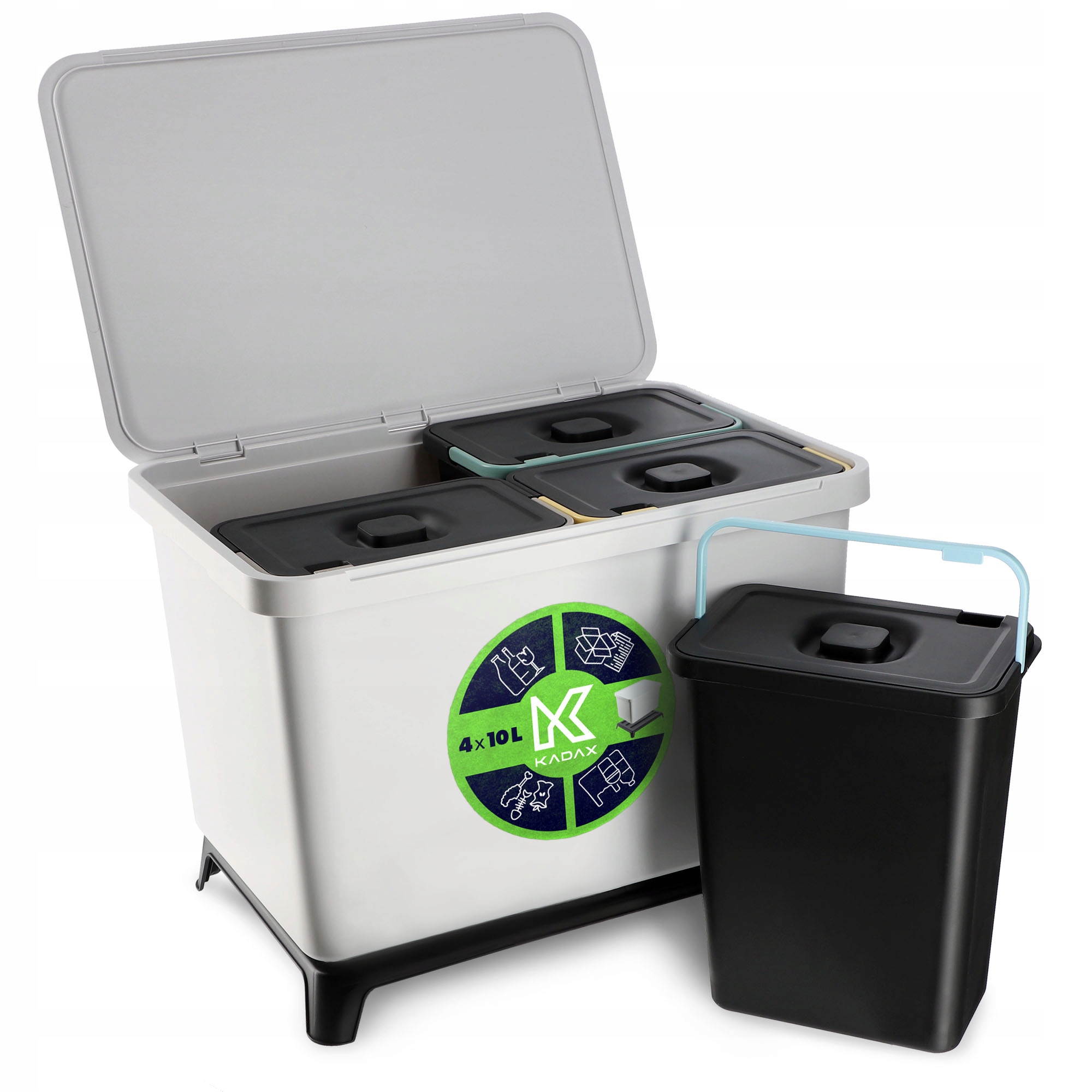 Odpadkový Koš Skříňka Nádoba Na Tříděný Odpad 10L Sada Košů 4ks