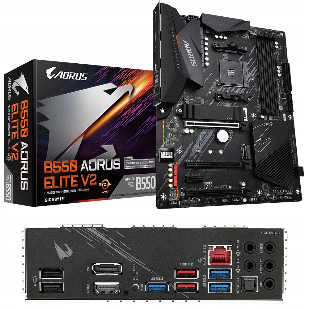 Zestaw AMD Ryzen 7 5800X + B550 AORUS + 16GB 3200 Gniazda rozszerzeń i ich liczba 4