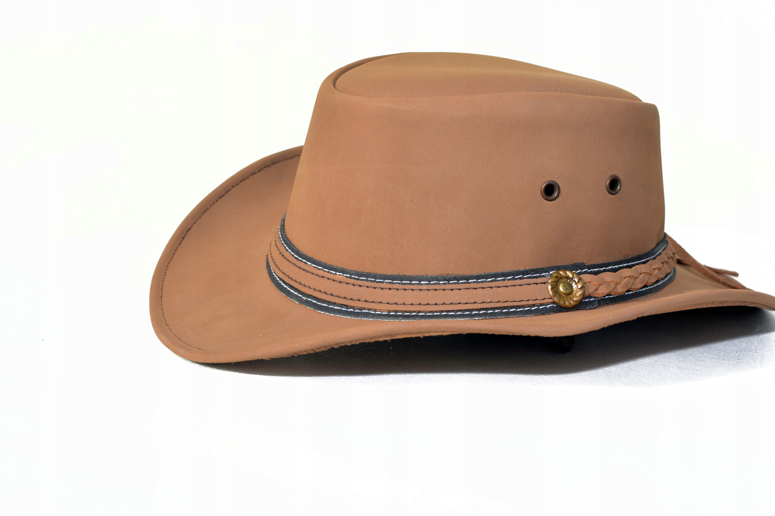 Klobouk Western Usa Přírodní Hovězí Kůže VEL.59/60 Nový Model