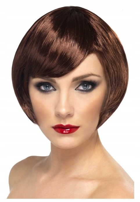 Paruka Babe Charlestone Bob Hnědé Vlasy Roky 20' za 293.00CZK - Allegro