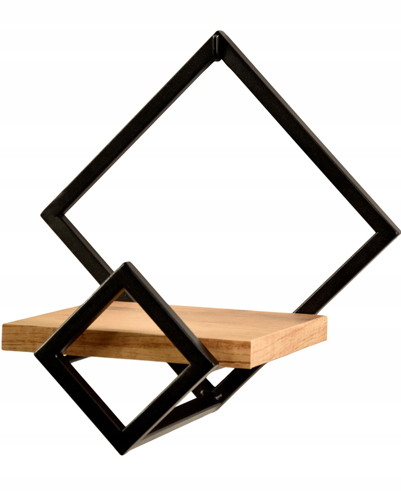 Półka wisząca nowoczesny kwietnik ścienny z blatem dąb craft złoty loft Kolor mebla czarny