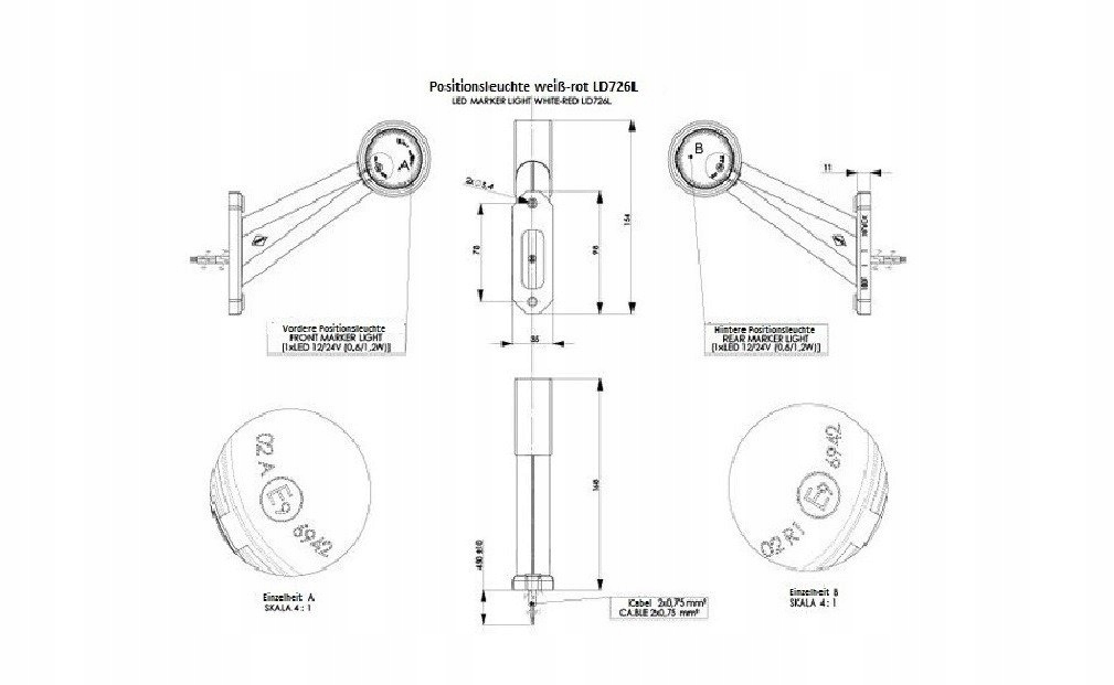 Lampa obrysowa LED HORPOL LD 726/P prawa Producent części Horpol