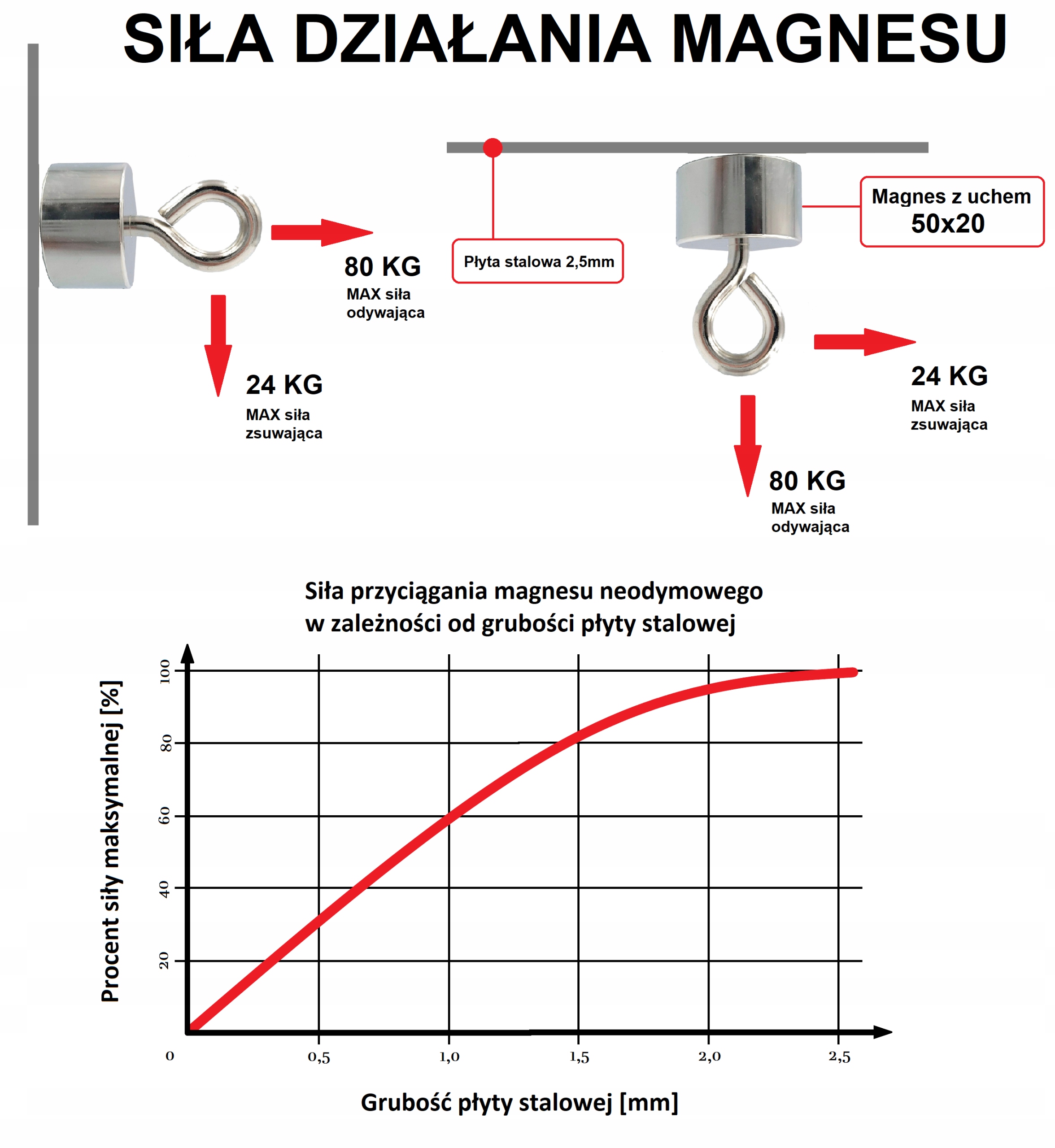 UCHWYT MAGNETYCZNY 50x20 mm MAGNES NEODYMOWY Z UCHEM 80KG Kod producenta MAGN-D50x20-H#111_4