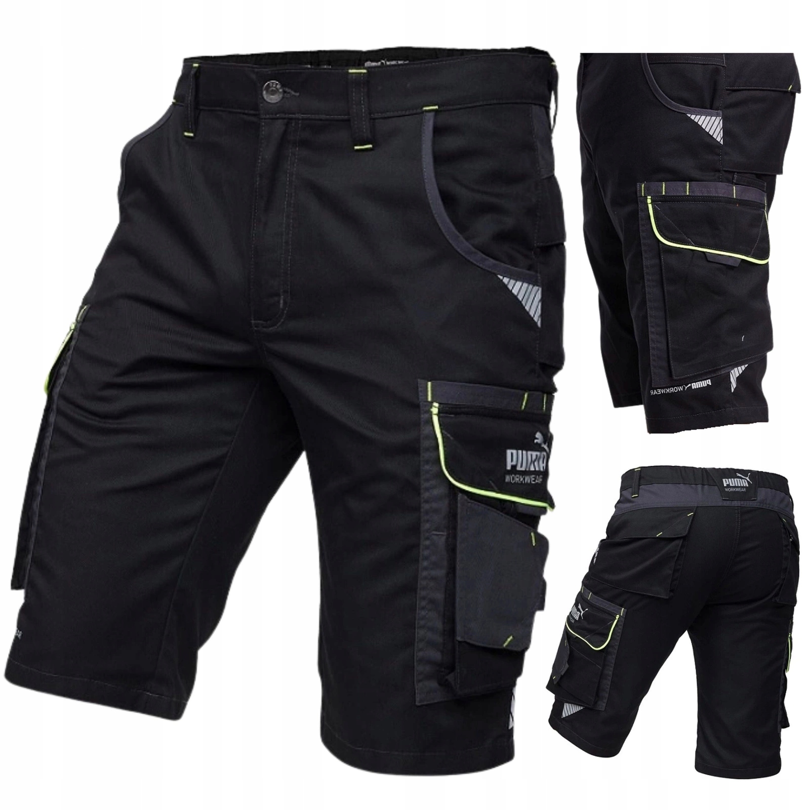 Spodenki robocze męskie czarne Puma Workwear Precision 30-1512 Neon -48