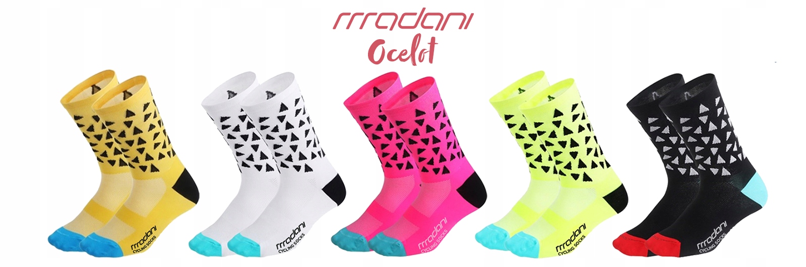 Madani: skarpetki rowerowe Unisex żółte, r.36-46 Materiał dominujący nylon