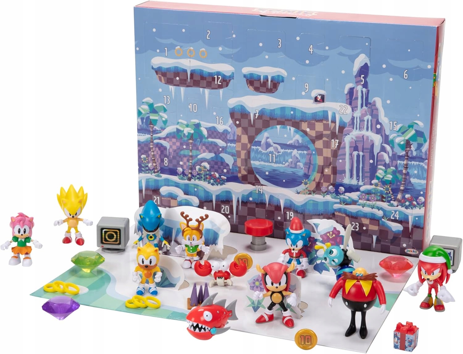 Адвент-календарь JAKKS Pacific Sonic The Hedgehog, 12 подвижных фигурок и 19 аксессуаров — фото 2