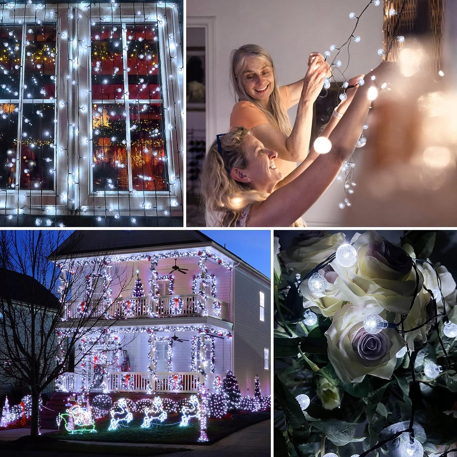 GIRLANDA ŚWIETLNA LAMPKI OGRODOWE SOLARNE 32M 300 LED KULKI BALKON TARAS Długość 3200 cm