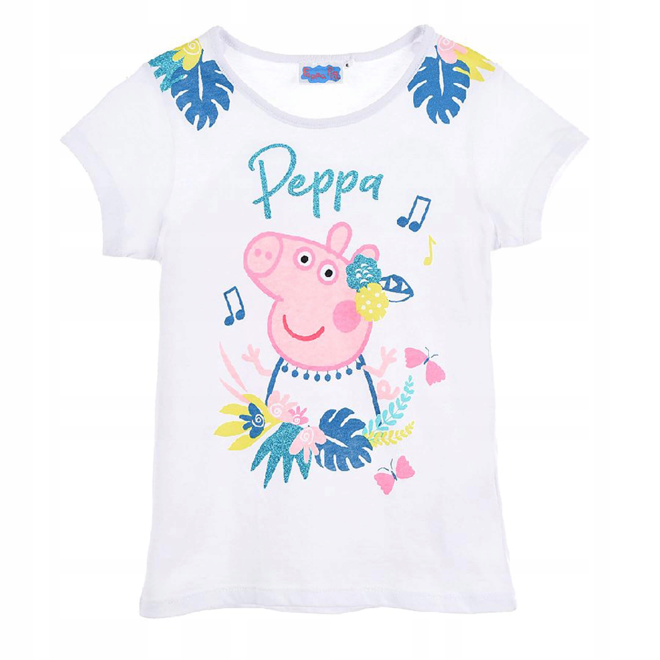 

Biały t-shirt koszulka krótki rękaw Peppa Pig 104