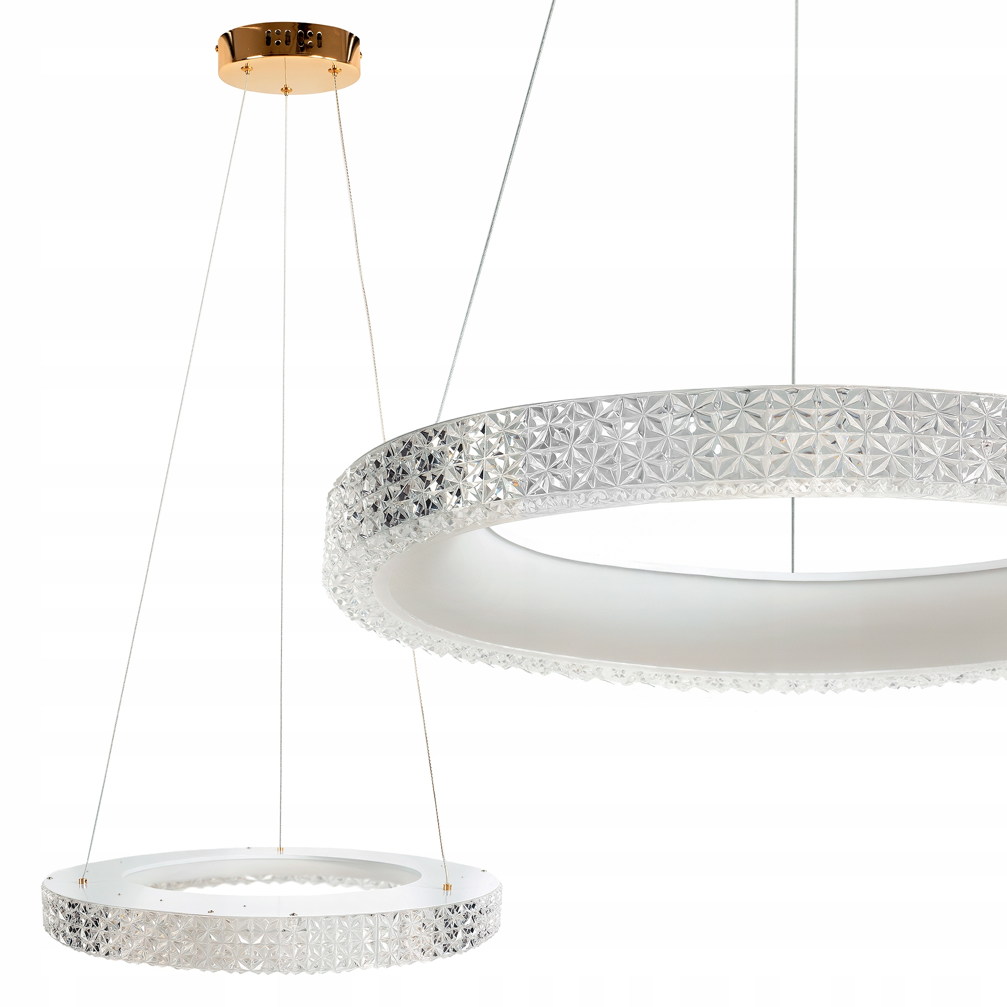 Lampa Sufitowa Wisząca Led Glamour Ring Różowe Złoto 60CM Toolight