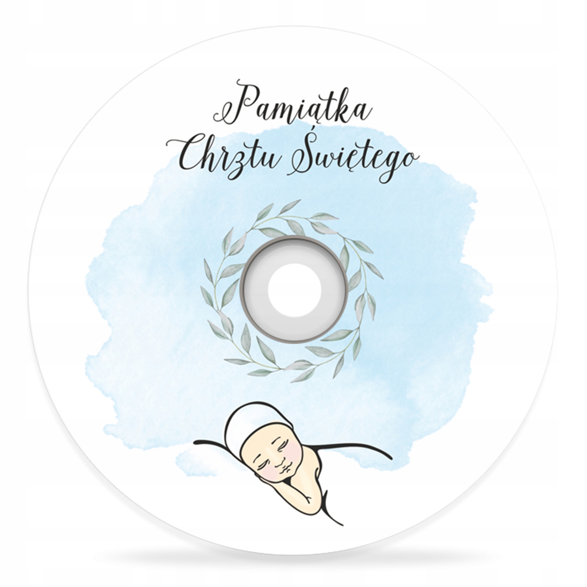 Płyta DVD z nadrukiem PAMIĄTKA CHRZTU ŚWIĘTEGO niebieski błękit