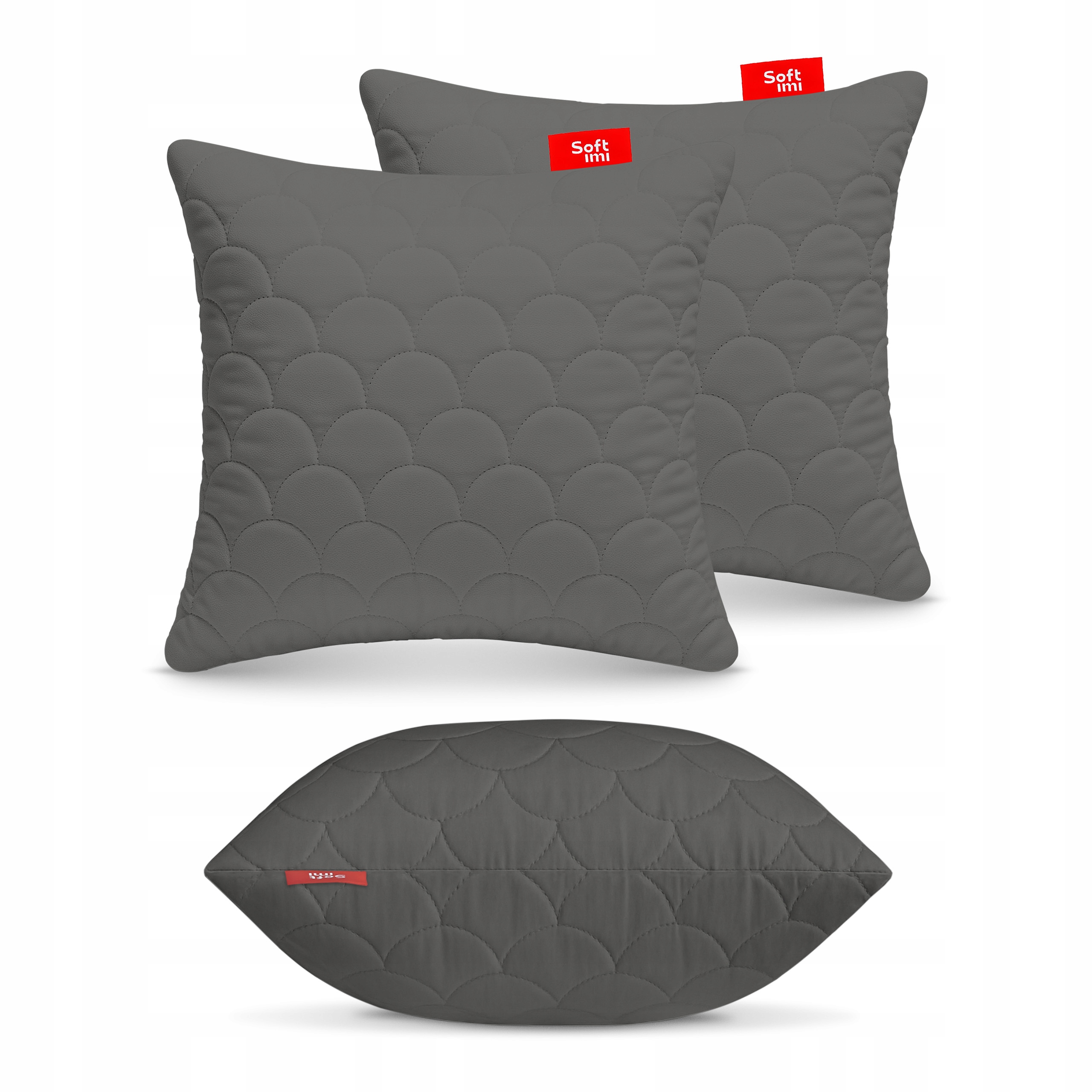 Antialergický Polštář 2X40X40 cm Komplet Na Spaní Prošívaná Šedá z Polska