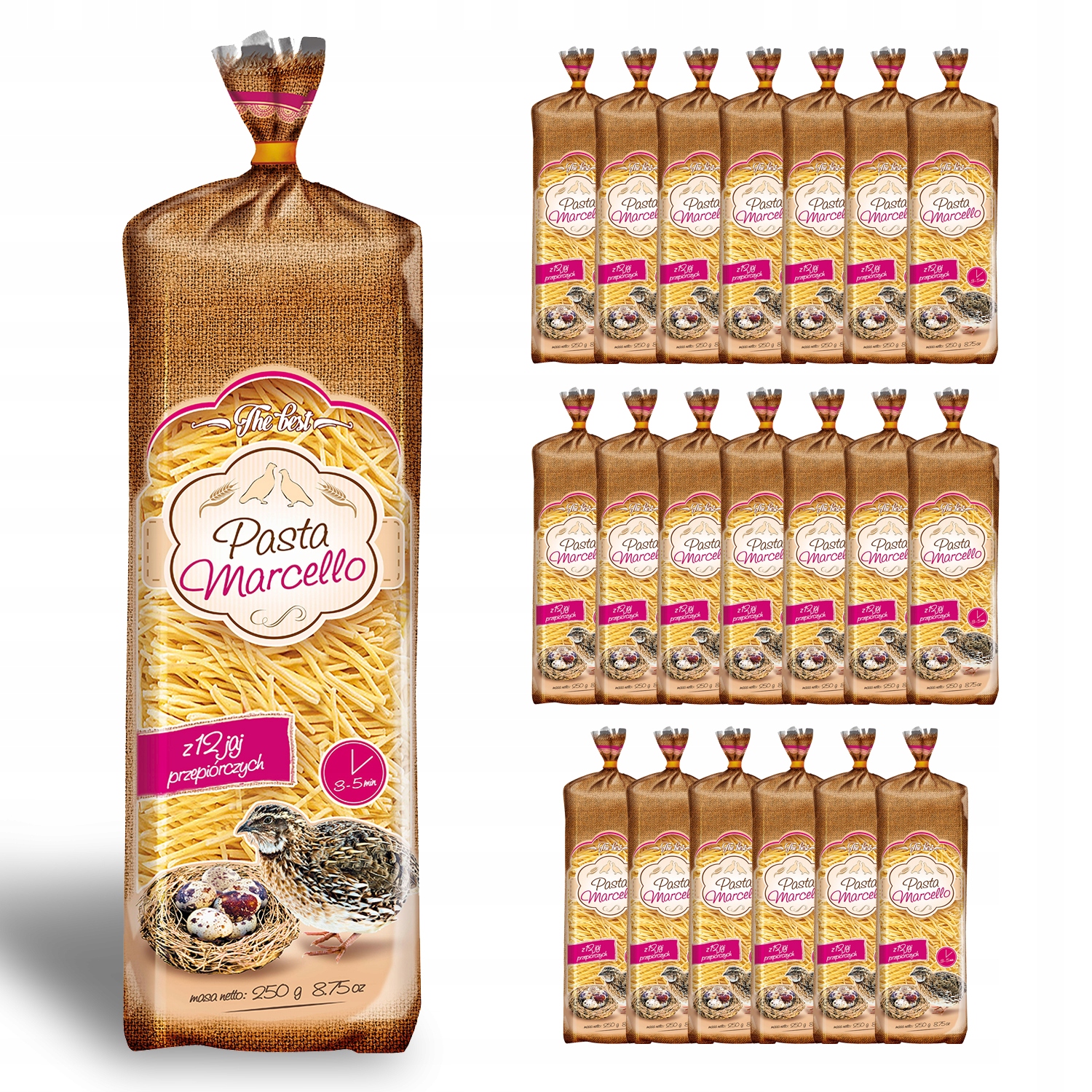 Těstoviny těstoviny Nudličky 12 vaječné Marcello 250 g Krajanka 1 (20 ks)