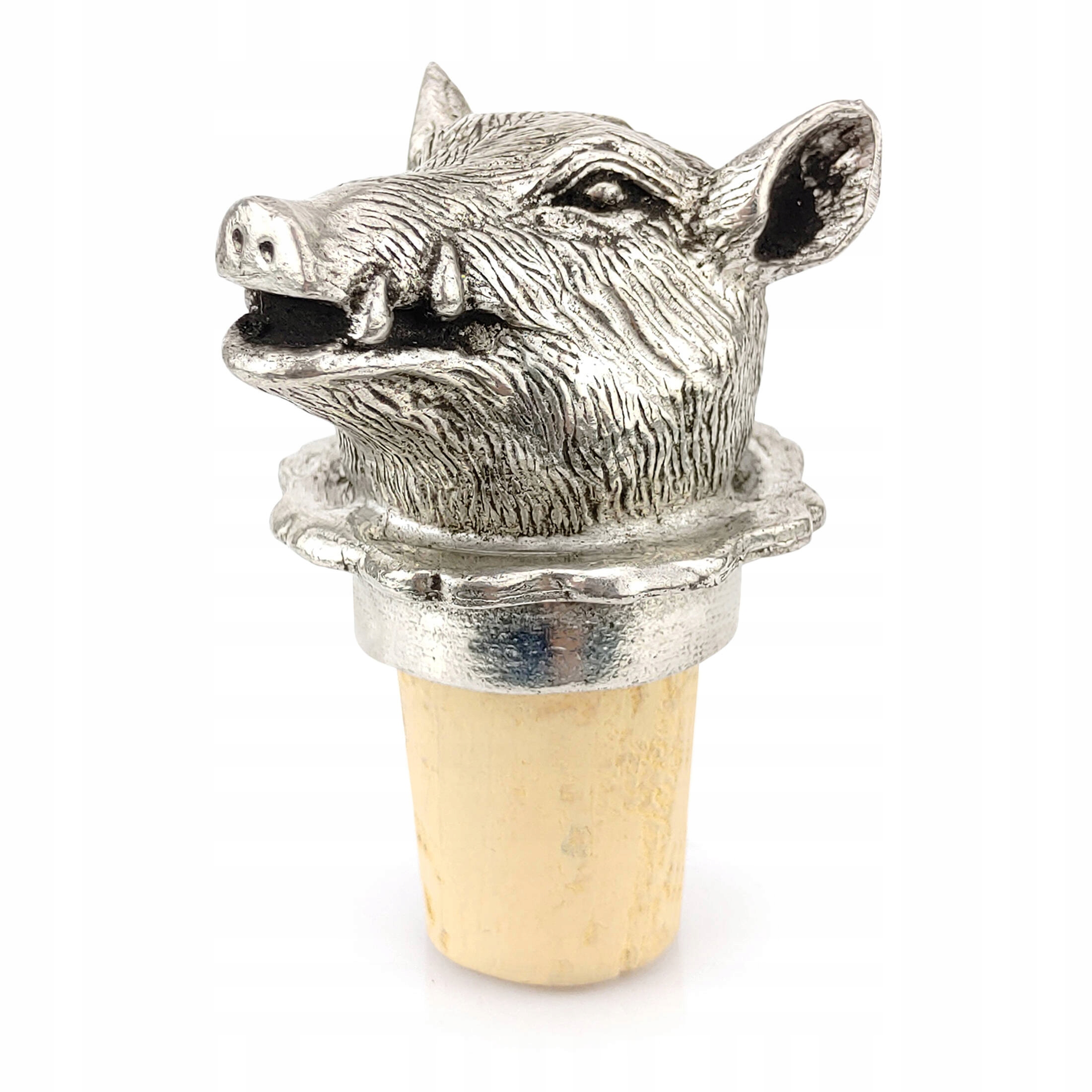 Lovecká zátka na víno, ručně vyrobená zátka Hlava Divočáka jako dárek