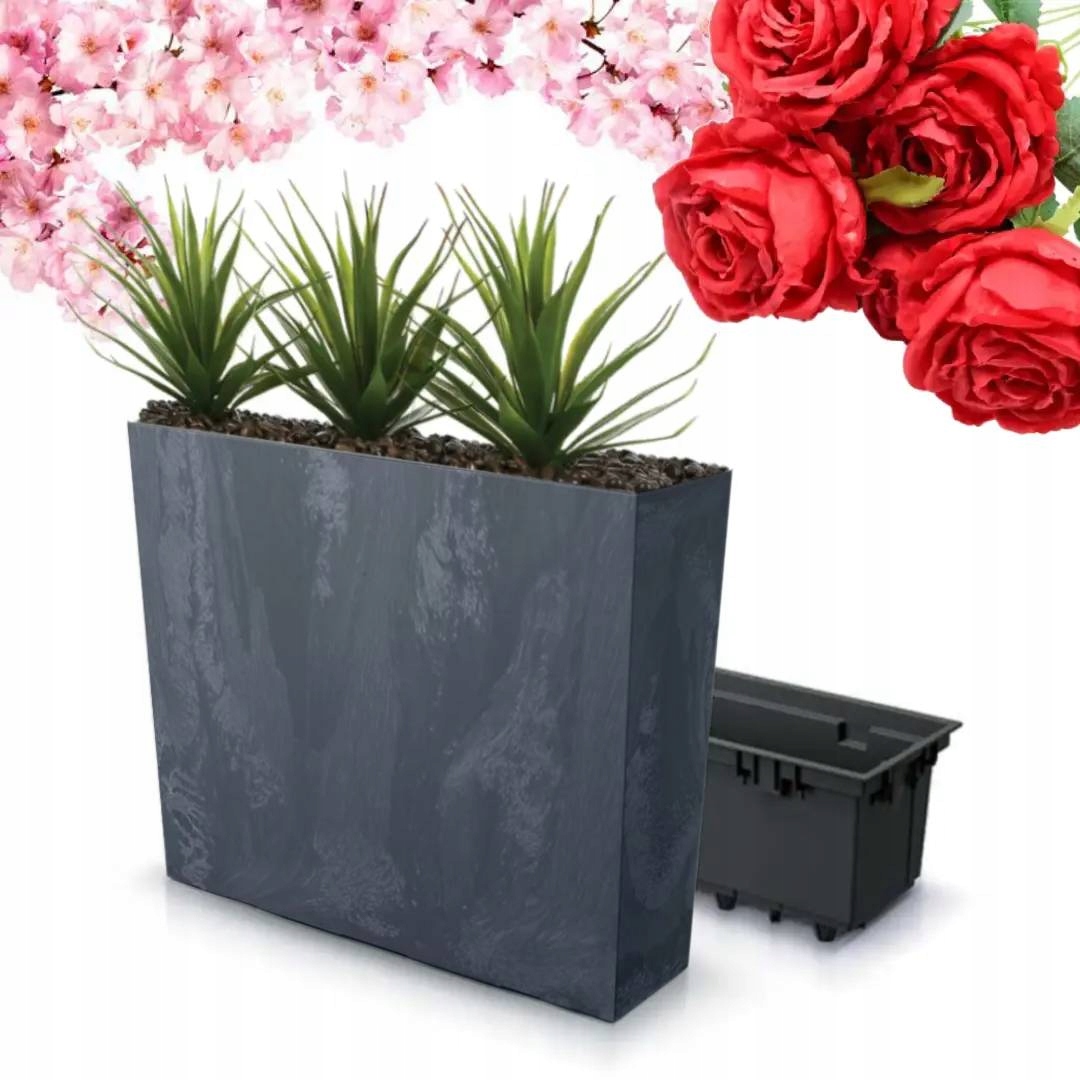 Donica Ogrodowa Wysoka Urbi Case Betton Effect T – antracytowa Doniczka XXL
