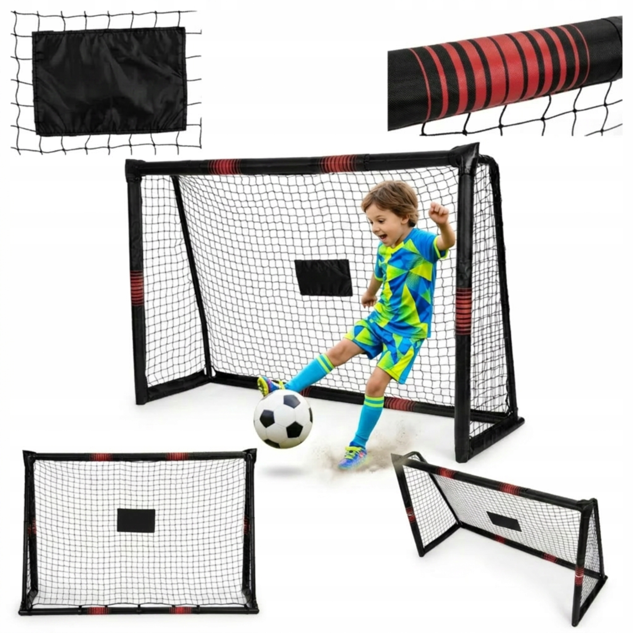 Bramka Piłkarska Ogrodowa Dla Dzieci 240x160cm Przenośna Stalowa Treningowa