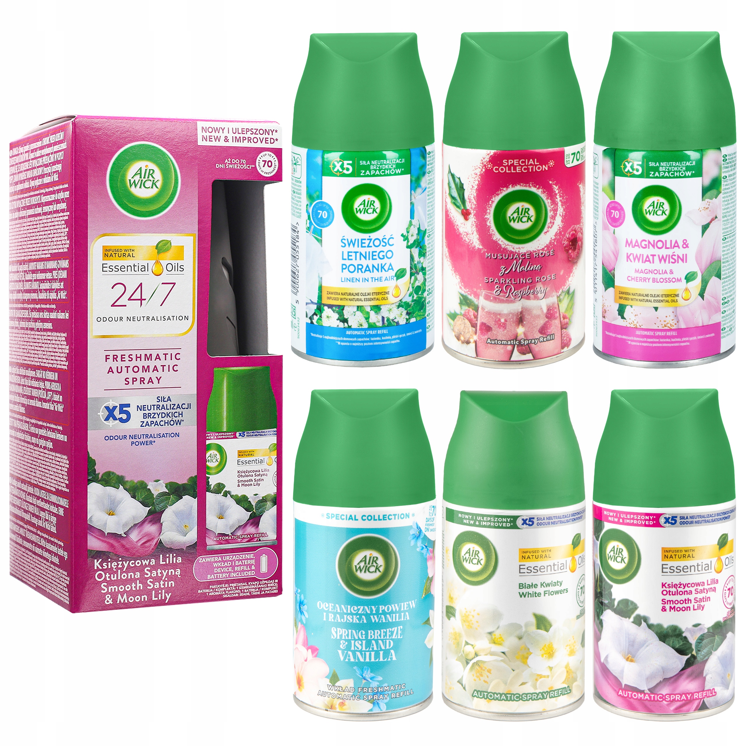 Air Wick Freshmatic Zestaw Lilia 6 x Wkład Zapas na rok