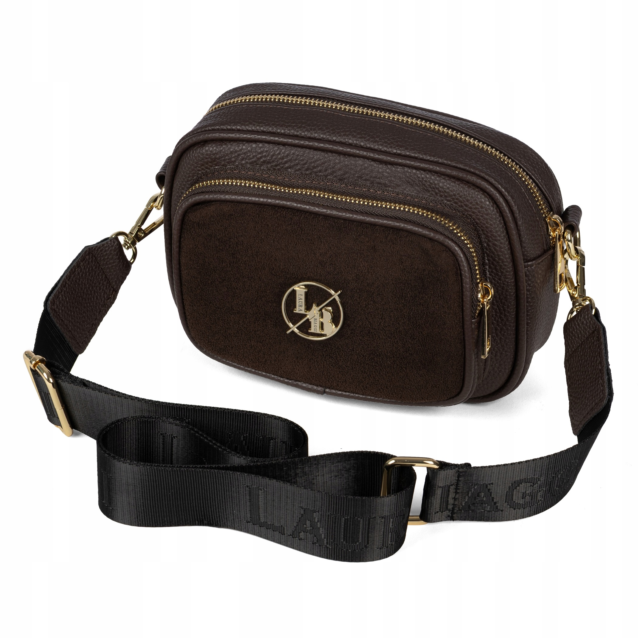 Dámská Kabelka Přes Rameno Laura Biaggi Hnědá Semišová Čokoládová Ledvinka