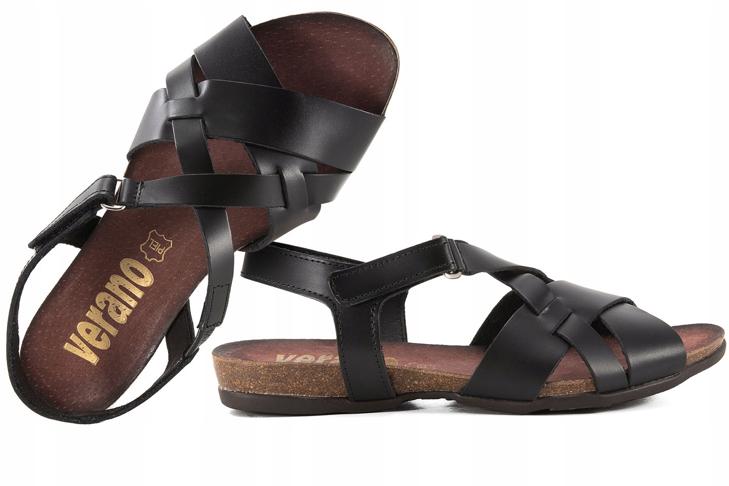 Verano 674 Dámské Španělské Sandály Na Korku, černé, 39, černé