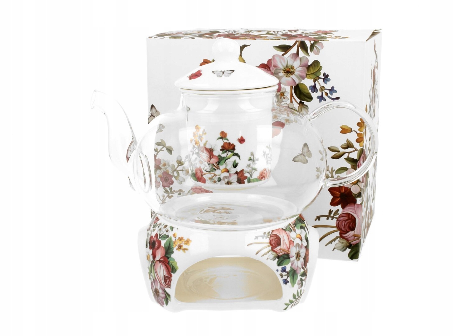 

Dzbanek szklany do parzenia herbaty podgrzewacz