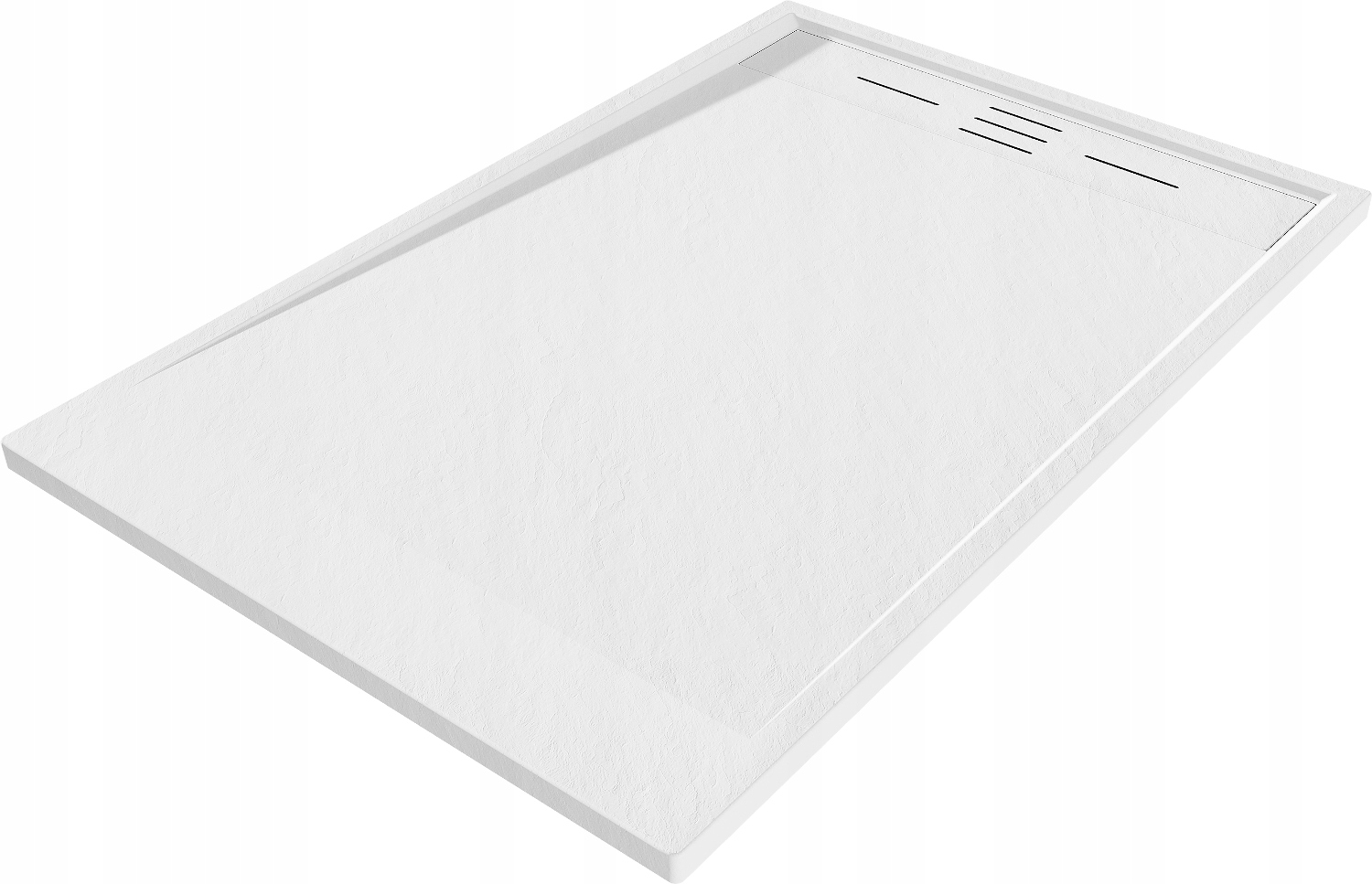 MEXEN AMON BRODZIK PROSTOKĄTNY SMC STRUKTURA KAMIENIA 130 x 70 CM BIAŁY
