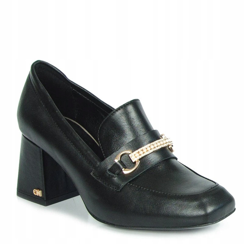 Chebello 4055 Lodičky Sloupek Kůže Lico Černé 39