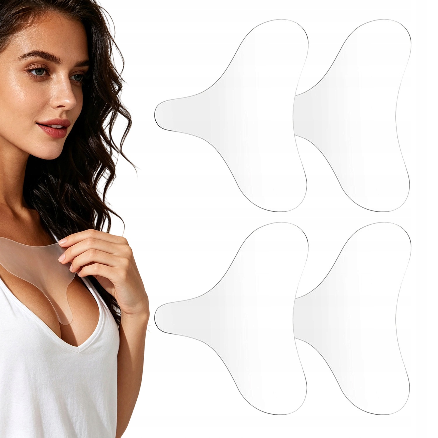 Silikonové Protivráskové Náplasti Na Dekolt T-shape 4KS