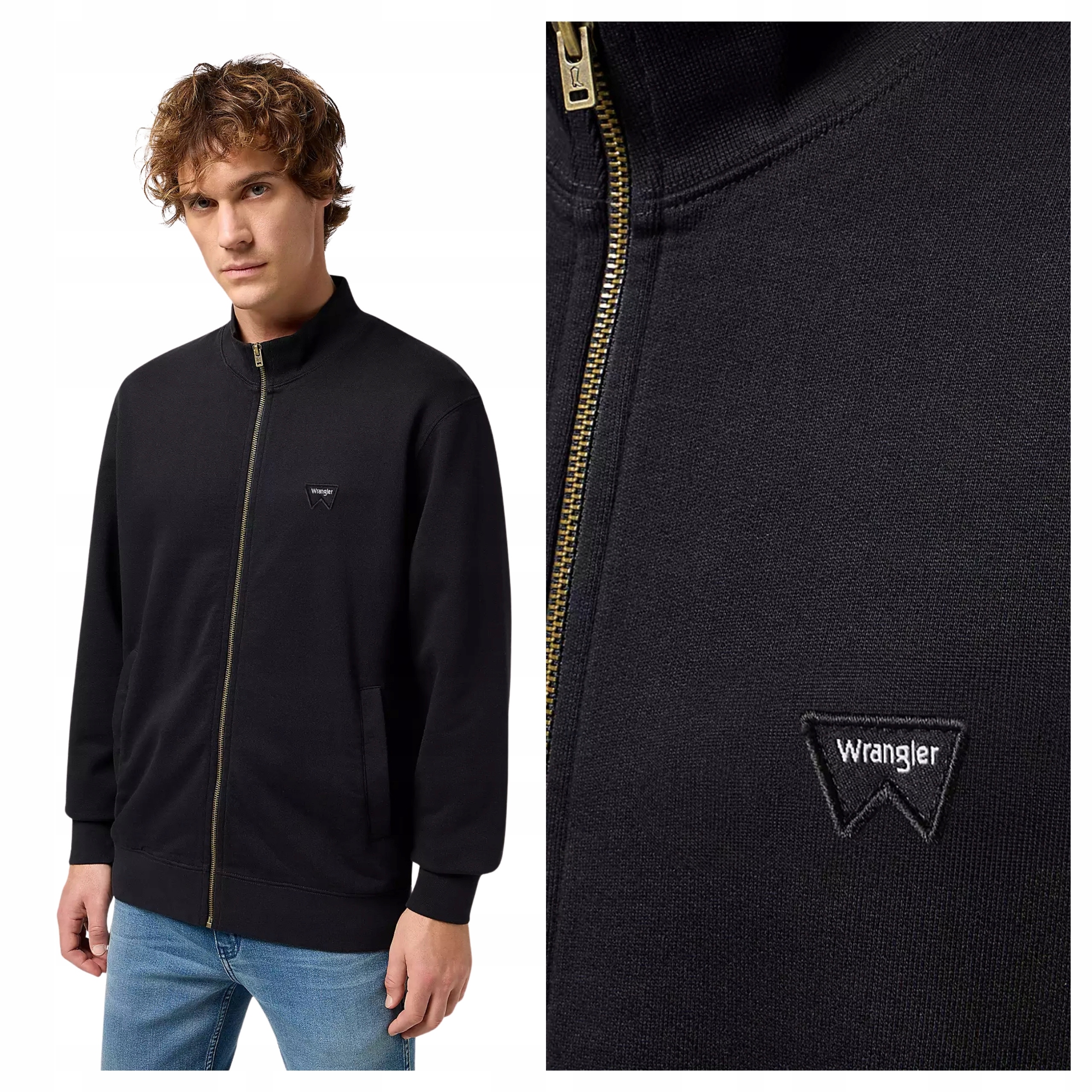 Wrangler Funnel Neck Pánská Rozepínací mikina s límcem, černá L