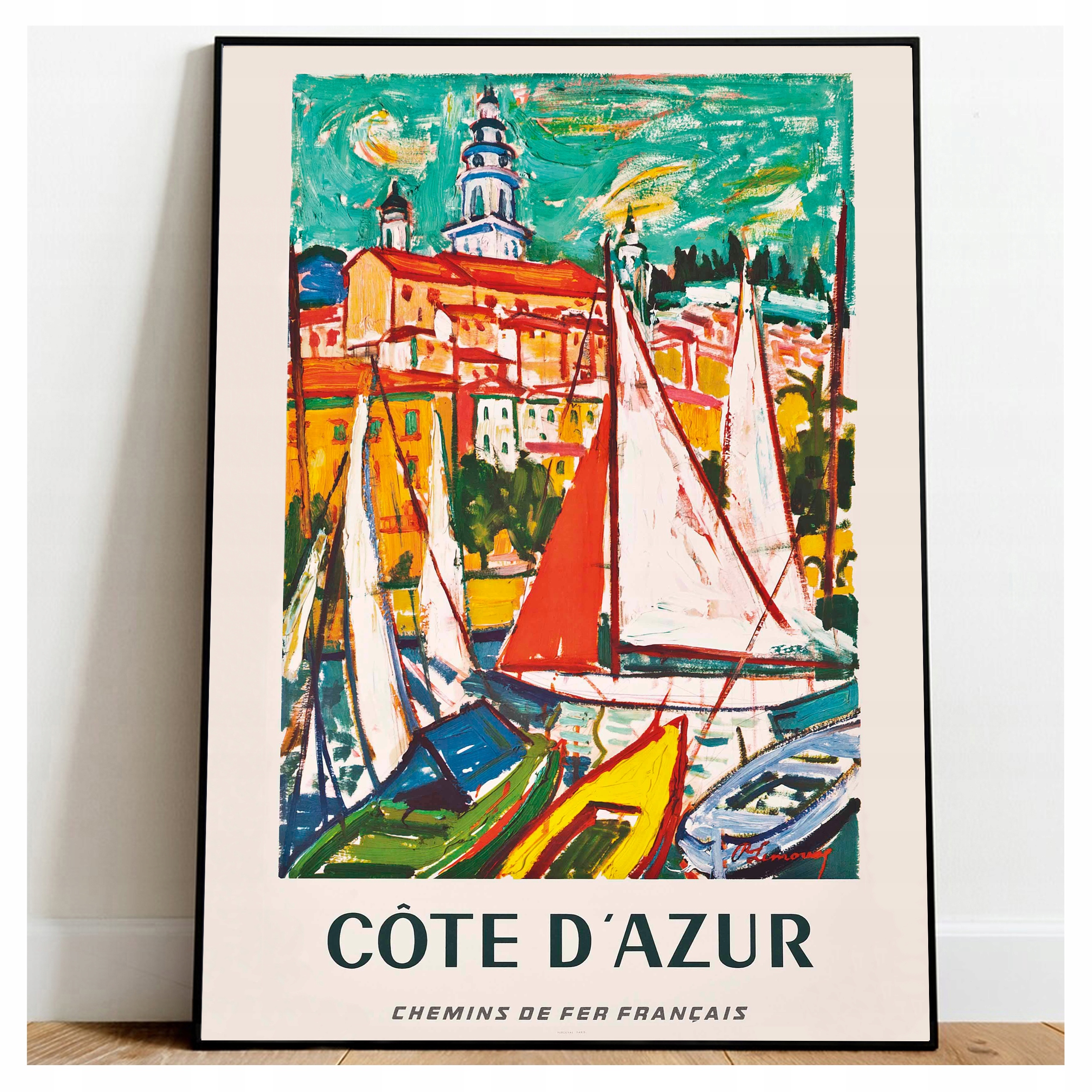 

Plakat Riwiera Francuska Podróże Statki A3