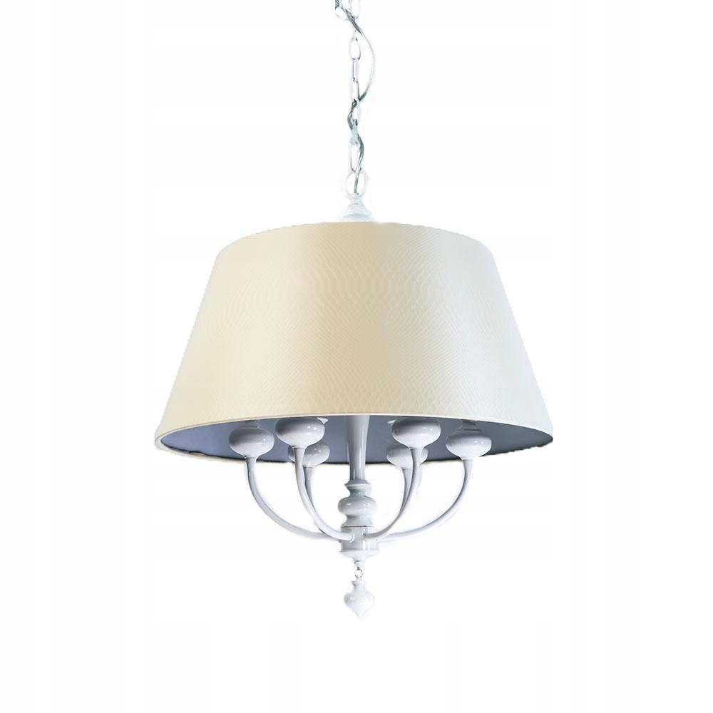 Vintage lustr Tomba Bianco elegantní kónické stínidlo ecru do obývacího pokoje