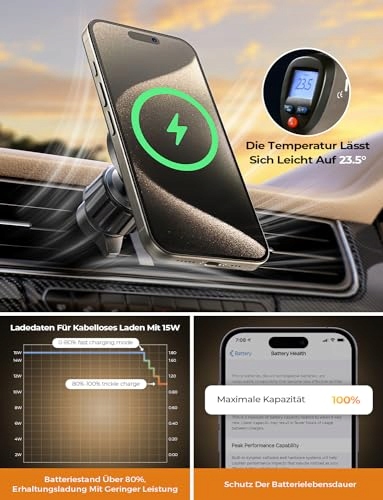 LISEN Uchwyt Samochodowy Magsafe 15W Ładowarka Magnetyczna iPhone — miniatura 5